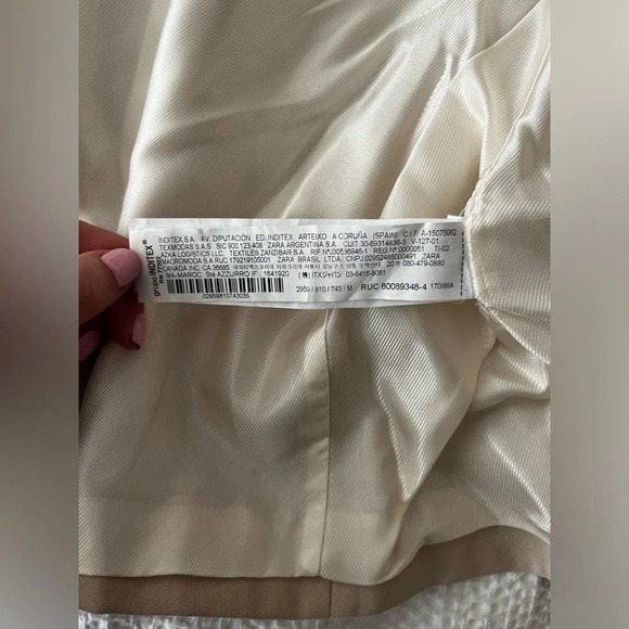 NWOT Zara cropped double breasted blazer light tan size M - Picture 5 of 6